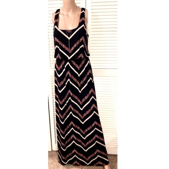 Trixxi Maxi sleeveless Navy Blue Dress Medium - Picture 1 of 9
